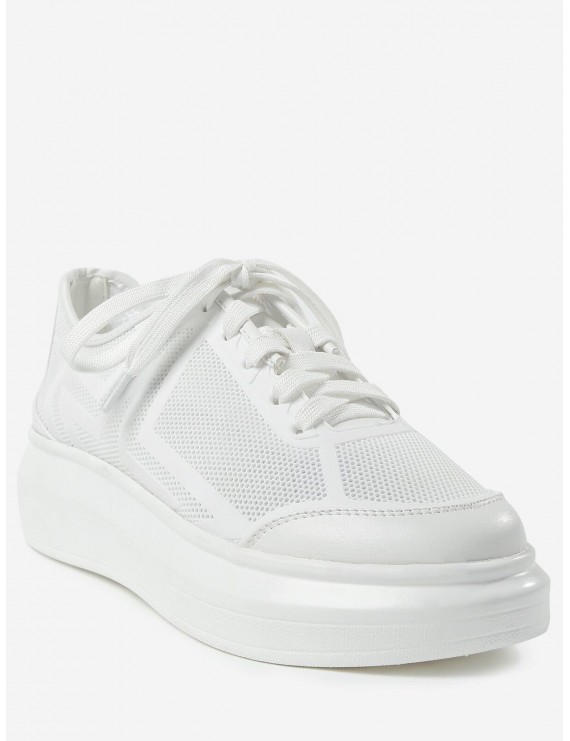 Outdoor Leisure Sport Low Heel Sneakers - White 39