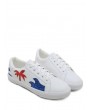 Sequined Palm Tree Graphic Low Heel Sneakers - White 39