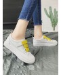 Candy Color Hook Loop Skate Shoes - Yellow Eu 39