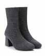 Glitter Stretchy Sock Mid Calf Boots - Silver Eu 40