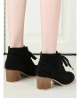 Chunky Heel Lace-up Decorated Boots - Black Eu 36