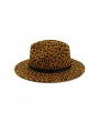 Leopard Print Felt Jazz Hat - Khaki