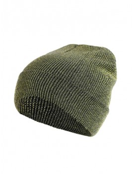 Winter Silver Knitted Elastic Hat - Green Onion