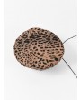 Leopard Printed Flat Beret Hat - Brown