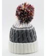 Fuzzy Ball Knitting Winter Knit Hat - White