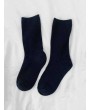 Solid Color Design Cotton Floor Socks - Black