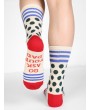 Fun Printed Polka Dot Winter Socks - Beige