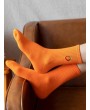 Embroidery Fruit Quarter Length Socks - Pumpkin Orange