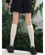 Flower Print Calf Length Socks - Yellow