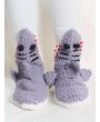 Shark Crochet Home Floor Socks - Light Slate Gray