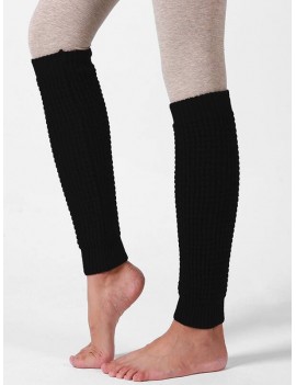 Knitted Woolen Yarn Sleeve Socks - Black