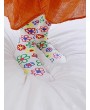 Flower Print Crew Length Socks - White
