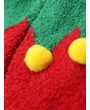 Fuzzy Ball Embellished Floor Socks - Red