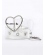 Heart Metal Buckle Transparent Belt - Silver