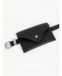 Vintage Faux Leather Fanny Pack Belt Bag - Black