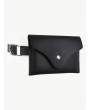 Vintage Faux Leather Fanny Pack Belt Bag - Black