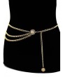 Vintage Hollow Floral Layers Waist Chain - Gold