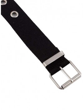 Grommet Buckle Cloth Belt - Black