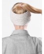 Knitted Braid Knot Elastic Headband - Beige