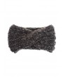 Knitted Cross Winter Wide Headband - Dark Gray