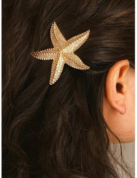 Metal Sea Star Shape Hair Clip - Gold