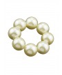 Solid Color Faux Pearl Elastic Hair Band Scrunchies - White