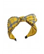 Bowknot Chic Plaid Hairband - Yellow