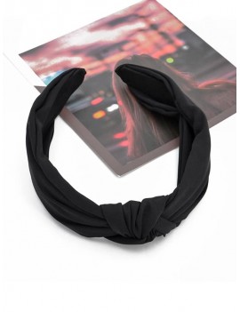 Simple Style Wide Headband - Black
