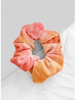 Tie Dyed Gradient Velour Fabric Scrunchy - Red