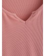  Lettuce Trim Notched Crop Solid Tee - Rose M