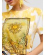 Sun Floral Graphic Tie Dye Tee - White S