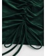  Cinched Velvet Bodycon Cami Dress - Medium Sea Green Xl