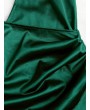Cami Draped Crossover Slip Party Dress - Medium Sea Green M