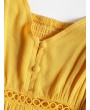 Hollow Out A Line Cami Dress - Yellow S