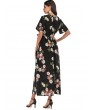 Surplice Floral Boho Belted Slit Dress - Multi-a M