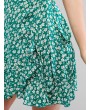  Floral Ruffle Mini Wrap Dress - Light Sea Green L