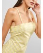 Plaid Tie Back Cami Dress - Yellow S
