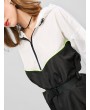  Two Tone Zip Hooded Neon Trim Belted Dress - Black S
