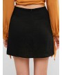 Slit Mini A Line Skirt - Black S