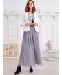  Lined Mesh Pleated Maxi Skirt - Gray M