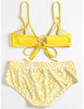 Cami Plus Size Printed Bikini - Yellow 4x