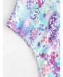 Plus Size Colored Spot Suspender Bikini Set - Multi 1x