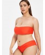  Bandeau Plus Size Bikini Set - Bright Orange 2x
