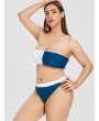  Plus Size Two Tone Bandeau Bikini - Multi 2x
