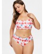 Plus Size Crisscross Floral Bikini Set - Multi-a 2x