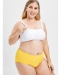 Padded Plus Size High Waisted Bikini Set - Bee Yellow L