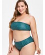  Plus Size Polka Dot Bandeau Bikini Set - Medium Sea Green 2x