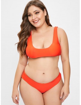 Plus Size Tank Bikini Set - Papaya Orange 3x
