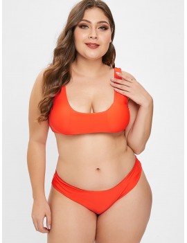  Plus Size Tank Bikini Set - Papaya Orange 3x