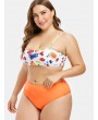 High Cut Plus Size Fruit Print Bikini - Multi 2x